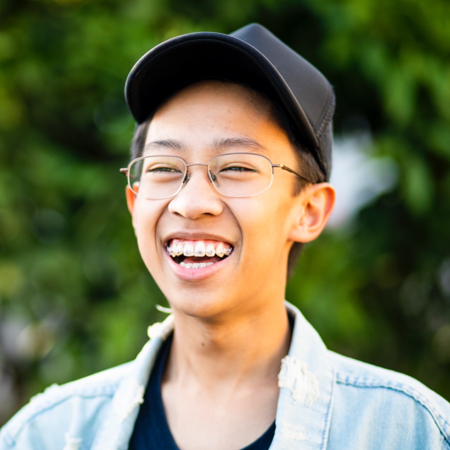 teen boy smiling