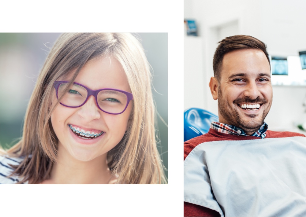 patients smiling with braces